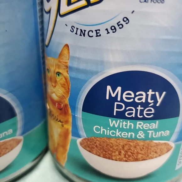 9 Lives Meaty Pate Real Chicken &Tuna Cat Food LOT 2 Cans - Picture 3 of 4